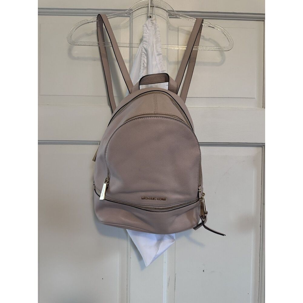 Michael Kors Blush Pink Pebbled Leather Backpack Gold Hardware